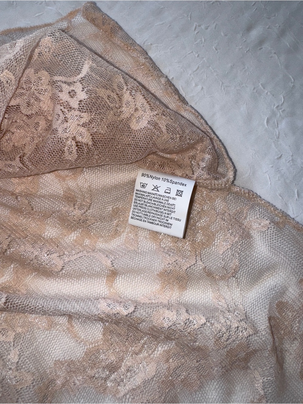 Sheer Lace Halter Chemise - Nude/Blush - Picture 4 of 5